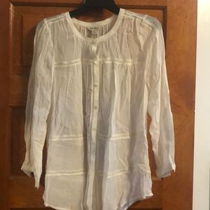 Long sleeve sheer blouse
